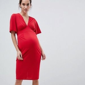 ASOS Maternity crepe tea dress with flutter sleeve